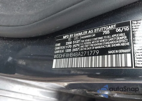 2011 Mercedes-Benz E 350 4Matic from USA, damaged, VIN WDDHF8HB4BA271779